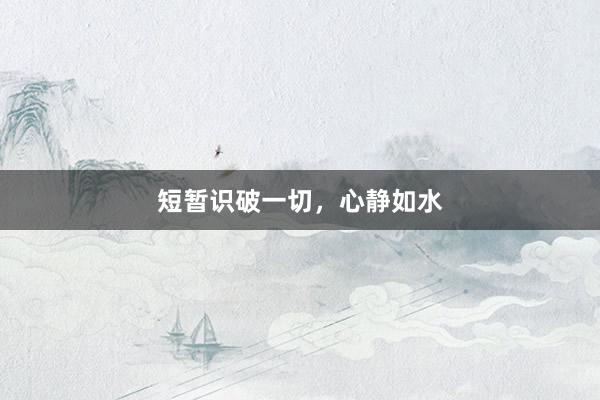 短暂识破一切，心静如水