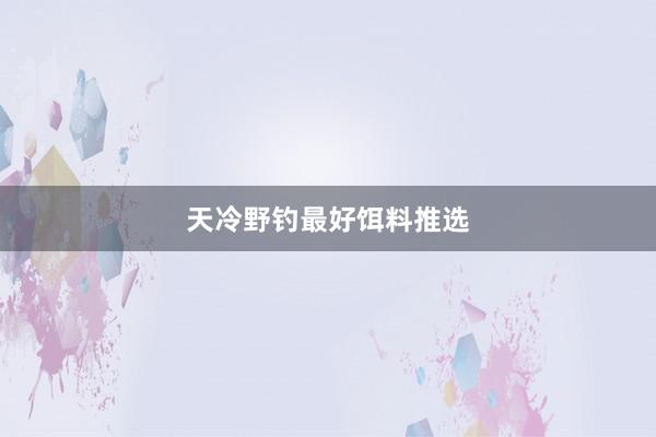 天冷野钓最好饵料推选